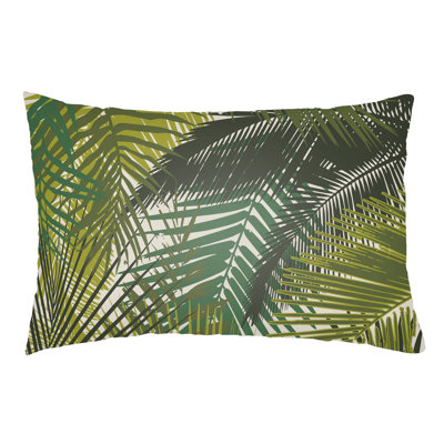 Sol 72 Outdoorâ„¢ Suffolk Palm Floral Olive Green & Black Outdoor Pillow